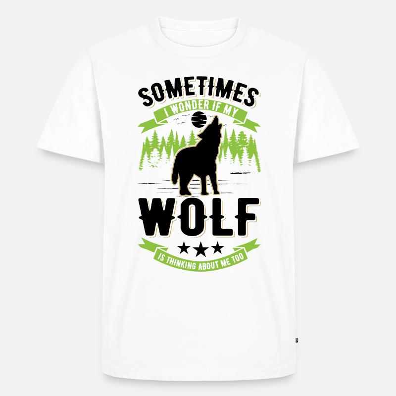 Wolf Liebhaber Geschenk Wolfsrudel - Männer Premium Bio T-Shirt - Weiß