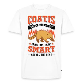 Coati Gift Coati Proboscis - Men's Premium Organic T-Shirt - white - Front - Nico (187cm)