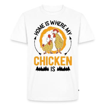 Poulets Home Farmer Poulet - T-shirt Premium bio Homme - blanc - Devant - Nico (187cm)