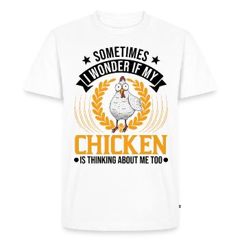 Poulets Élevage de poulets Éleveur de poulet - T-shirt Premium bio Homme - blanc - Devant - Nico (187cm)