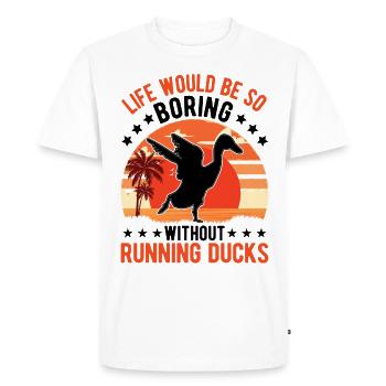 Indian Running Duck Gift Running Duck - Men's Premium Organic T-Shirt - white - Front - Nico (187cm)