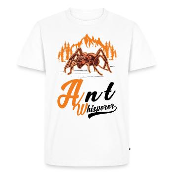 Fourmis Whisperer Fourmilière Fourmi Whisperer - T-shirt Premium bio Homme - blanc - Devant - Nico (187cm)