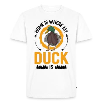 La maison est l’endroit où sont mes canards - T-shirt Premium bio Homme - blanc - Devant - Nico (187cm)