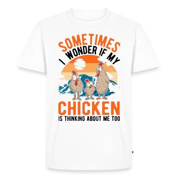 Poulets Élevage de poulets Éleveur de poulets Éleveur - T-shirt Premium bio Homme - blanc - Devant - Nico (187cm)