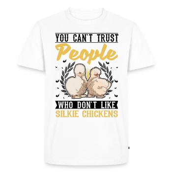 Silk Chicken Cadeau Silkie Chicken Silkie Chicken - T-shirt Premium bio Homme - blanc - Devant - Nico (187cm)