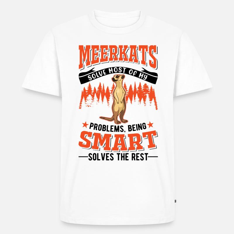 Erdmännchen Geschenk Meerkat - Männer Premium Bio T-Shirt - Weiß