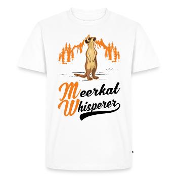Erdmännchen Flüsterer Meerkat Whisperer - T-shirt Premium bio Homme - blanc - Devant - Nico (187cm)