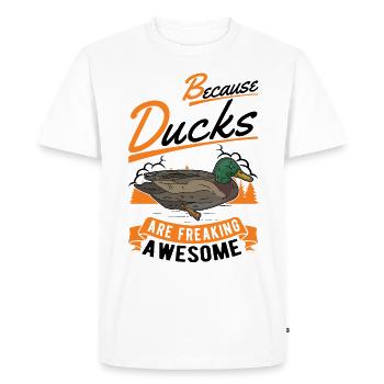 Duck Gift Duck Breeder - Men's Premium Organic T-Shirt - white - Front - Nico (187cm)