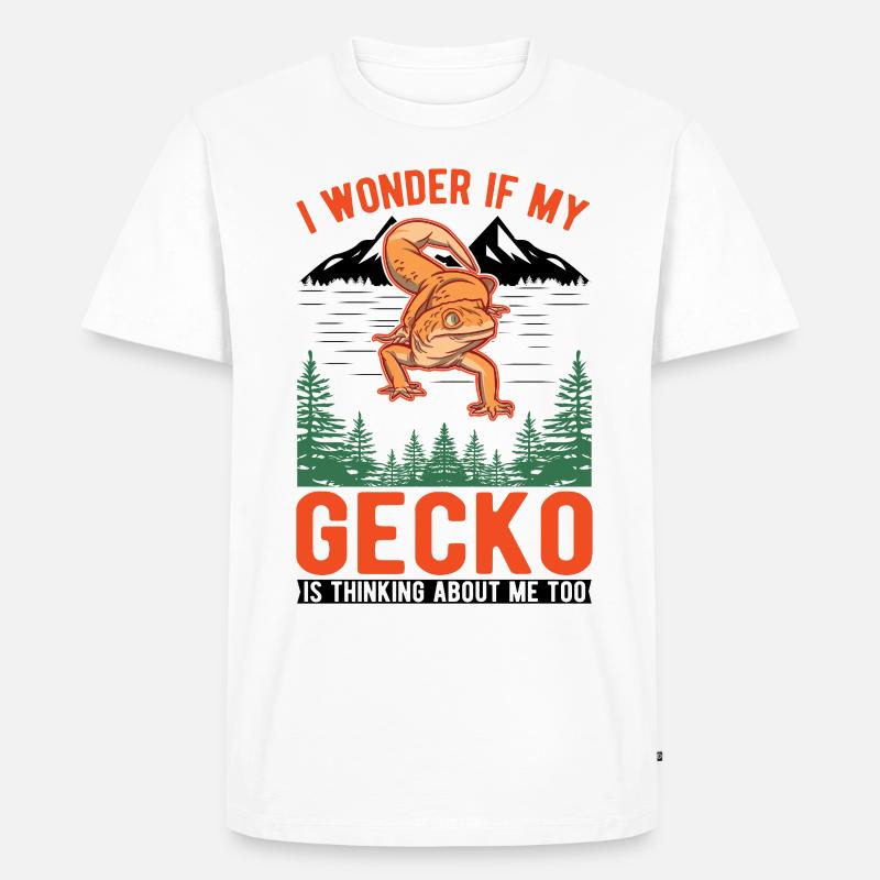Gecko Geschenk Leopardgecko - Männer Premium Bio T-Shirt - Weiß