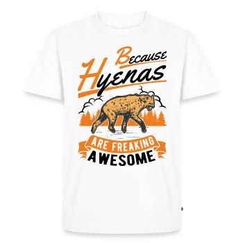 Hyène Cadeau Aardwolf Hyène - T-shirt Premium bio Homme - blanc - Devant - Nico (187cm)