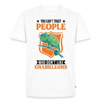 Chameleon Gift Chameleon - Men's Premium Organic T-Shirt - white - Front - Nico (187cm)