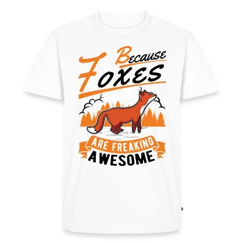 Because Foxes are freaking awesome Fuchs - Men's Premium Organic T-Shirt - white - Front - Nico (187cm)