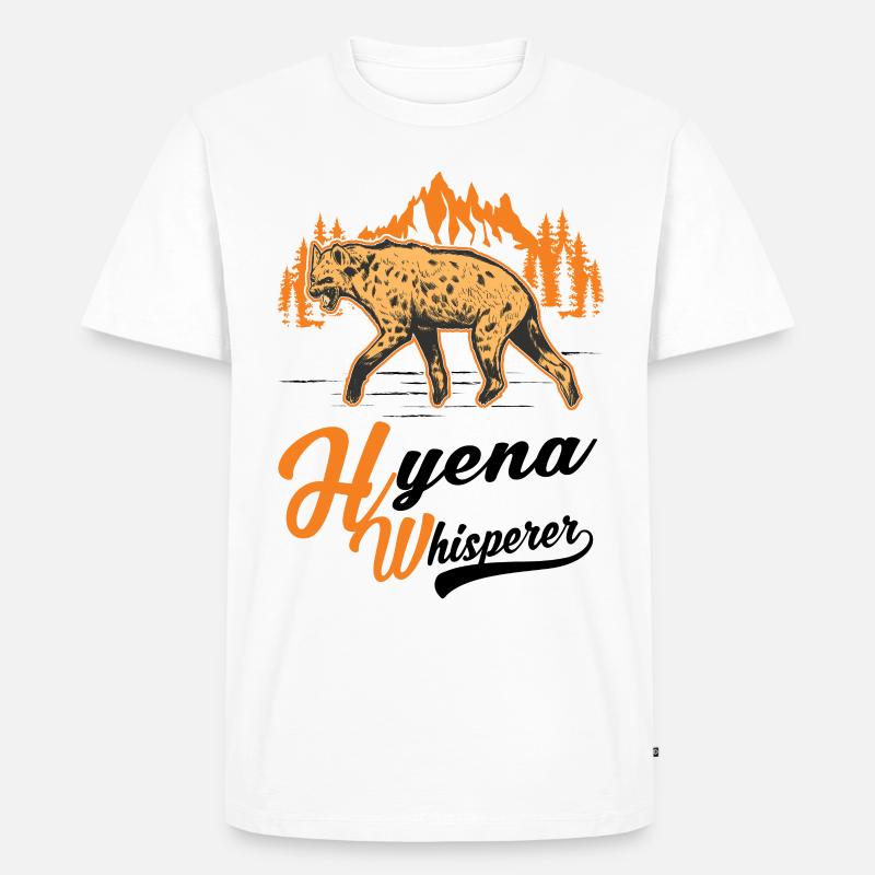 Hyänen Flüsterer Erdwolf Hyena - Männer Premium Bio T-Shirt - Weiß