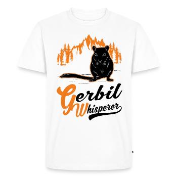Gerbil Whisperer Racing Rat Cadeau Gerbille - T-shirt Premium bio Homme - blanc - Devant - Nico (187cm)