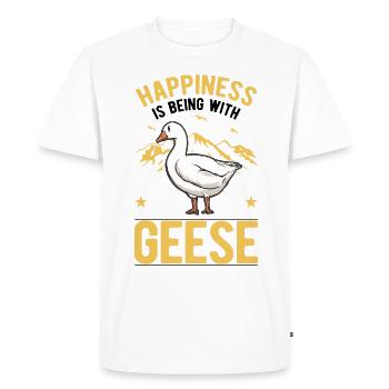 Geese Happiness Goose lovers Goose breeders - Men's Premium Organic T-Shirt - white - Front - Nico (187cm)