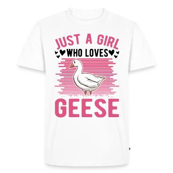 Geese Girls Goose Breeder Goose Goose - Men's Premium Organic T-Shirt - white - Front - Nico (187cm)