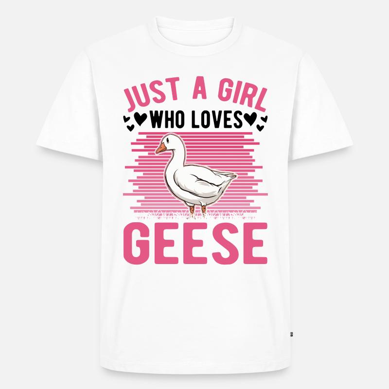 Gänse Mädchen Gänsezüchter Gans - Männer Premium Bio T-Shirt - Weiß