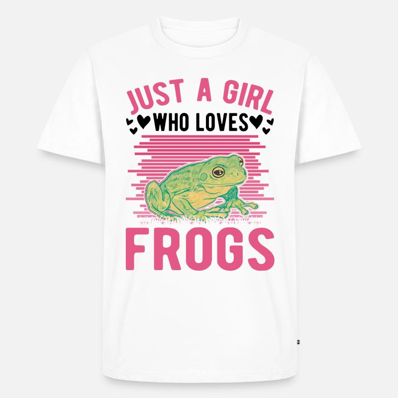 Frosch Mädchen Laubfrosch - Männer Premium Bio T-Shirt - Weiß