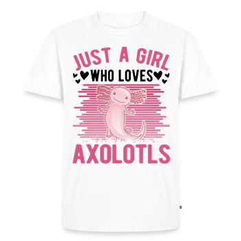 Axolotl Girl Tailed Amphibian - T-shirt Premium bio Homme - blanc - Devant - Nico (187cm)