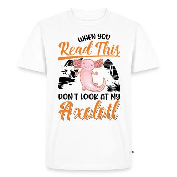 Axolotl Queue Cadeau Amphibien Axolotl - T-shirt Premium bio Homme - blanc - Devant - Nico (187cm)