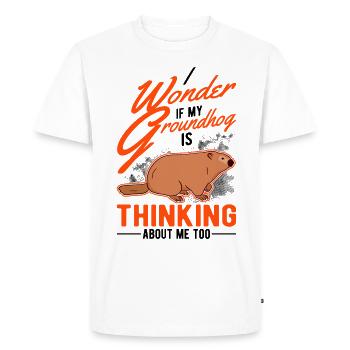 Marmotte Jour de la marmotte Marmotte forestière - T-shirt Premium bio Homme - blanc - Devant - Nico (187cm)