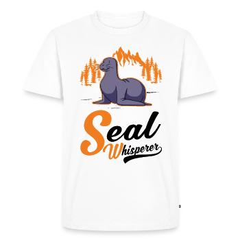 Sceau Seal Whisperer - T-shirt Premium bio Homme - blanc - Devant - Nico (187cm)
