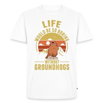 Marmotte Jour de la marmotte Marmotte forestière - T-shirt Premium bio Homme - blanc - Devant - Nico (187cm)