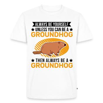 Marmotte Marmotte Marmotte de la forêt Marmotte - T-shirt Premium bio Homme - blanc - Devant - Nico (187cm)