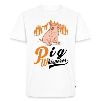 Pigs Whisperer Cadeau Farmer Pig - T-shirt Premium bio Homme - blanc - Devant - Nico (187cm)