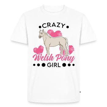 Poney fille galloise folle - T-shirt Premium bio Homme - blanc - Devant - Nico (187cm)