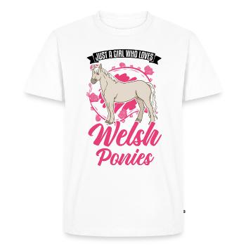 Just a girl who loves Welsh Ponies - Men's Premium Organic T-Shirt - white - Front - Nico (187cm)