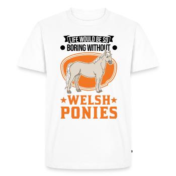 Cavalier de poney gallois - T-shirt Premium bio Homme - blanc - Devant - Nico (187cm)