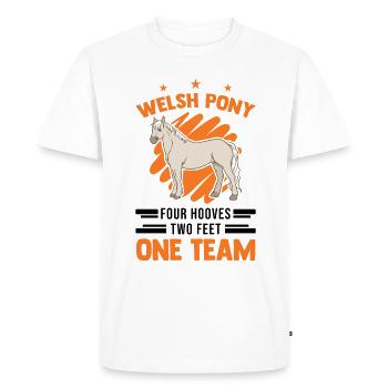 Welsh Pony 4 hooves 2 legs A team - Men's Premium Organic T-Shirt - white - Front - Nico (187cm)
