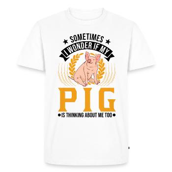 Pig Farmer Farmer Piggy - Men's Premium Organic T-Shirt - white - Front - Nico (187cm)