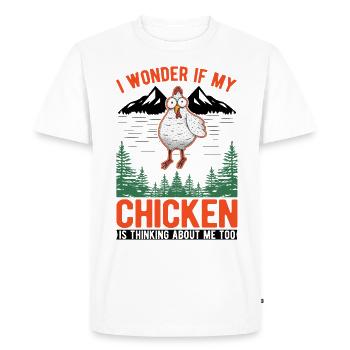 Poulets Élevage de poulets Éleveur de poulets Éleveur - T-shirt Premium bio Homme - blanc - Devant - Nico (187cm)
