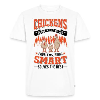 Chickens Chicken Farming Chicken Farmer - Men's Premium Organic T-Shirt - white - Front - Nico (187cm)