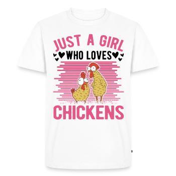 Chickens Girl Farmer Chicken Farmer - Men's Premium Organic T-Shirt - white - Front - Nico (187cm)