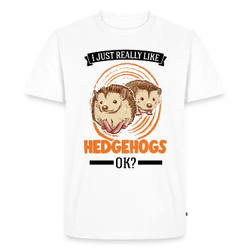 J’aime juste les hérissons - T-shirt Premium bio Homme - blanc - Devant - Nico (187cm)