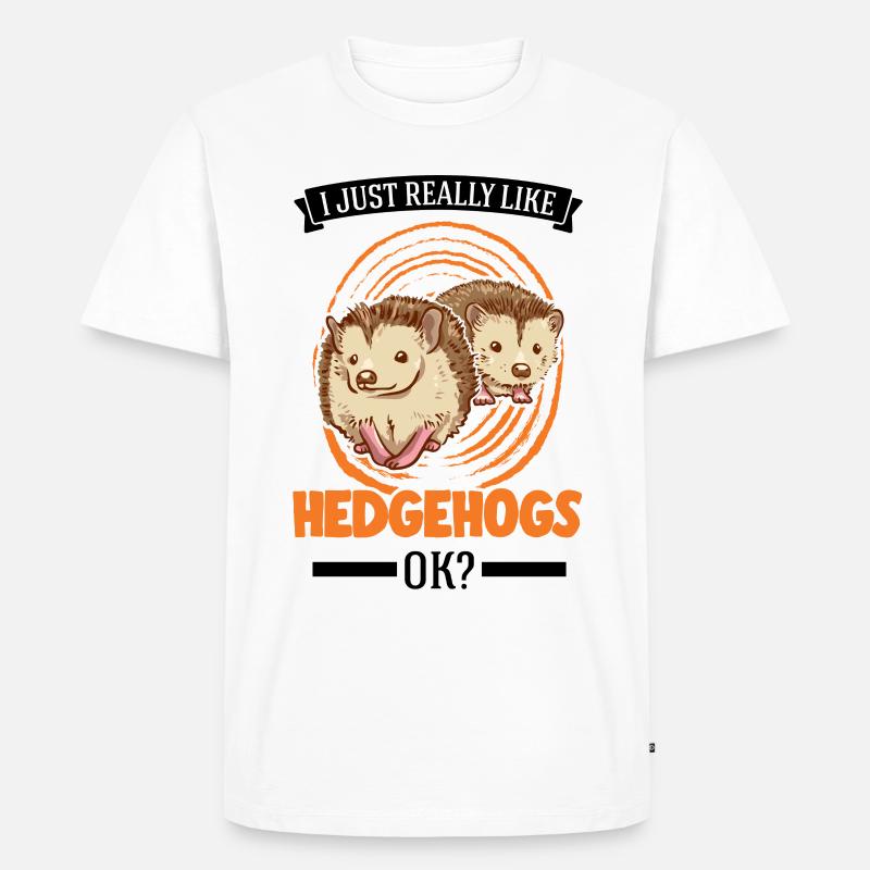 Ich mag einfach Igel - Männer Premium Bio T-Shirt - Weiß