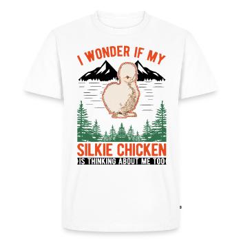 Cadeau Poulet Silkie Poulet Silkie Poulet Silkie - T-shirt Premium bio Homme - blanc - Devant - Nico (187cm)