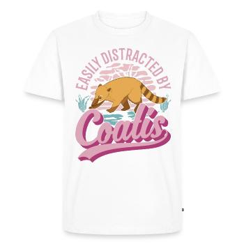 Easily distracted by Coatis coati - Men's Premium Organic T-Shirt - white - Front - Nico (187cm)