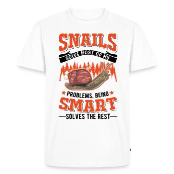 Snail Gift Vineyard Snail - Men's Premium Organic T-Shirt - white - Front - Nico (187cm)