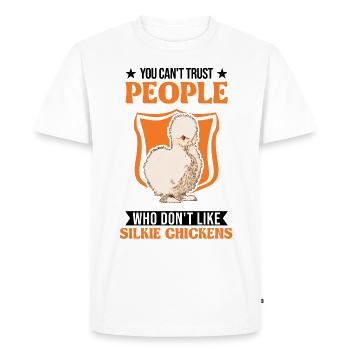 Silk Chicken Cadeau Silkie Chicken Silkie Chicken - T-shirt Premium bio Homme - blanc - Devant - Nico (187cm)