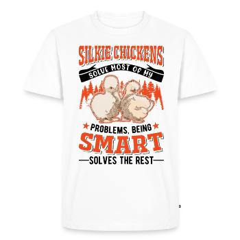 Silk Chicken Cadeau Silkie Chicken Silkie Chicken - T-shirt Premium bio Homme - blanc - Devant - Nico (187cm)