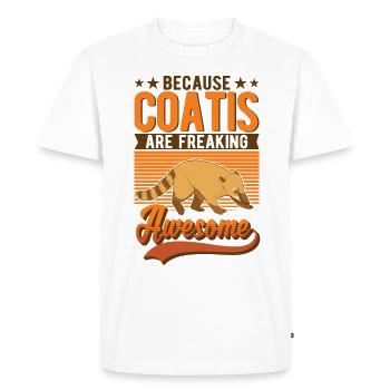 Coati Gift Proboscis Coati - Men's Premium Organic T-Shirt - white - Front - Nico (187cm)