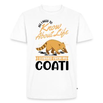 Coati Gift Proboscis Bear Coati - Men's Premium Organic T-Shirt - white - Front - Nico (187cm)