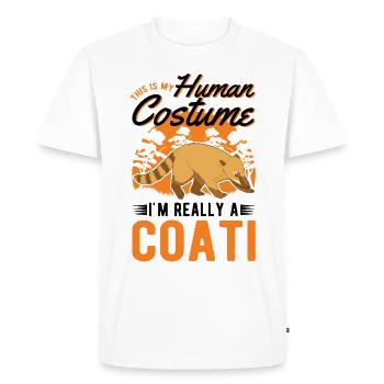 Coati Human Costume Halloween Coati Proboscis Bear - Men's Premium Organic T-Shirt - white - Front - Nico (187cm)