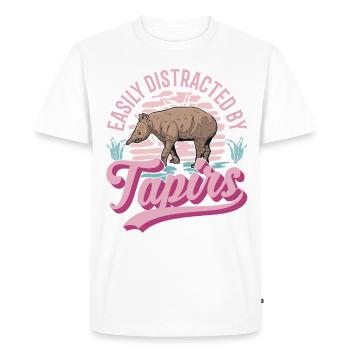 Facilement distrait par les tapirs - T-shirt Premium bio Homme - blanc - Devant - Nico (187cm)
