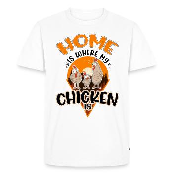 Poulets Home Farmer Poulet - T-shirt Premium bio Homme - blanc - Devant - Nico (187cm)