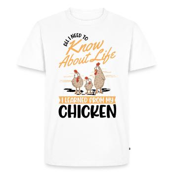 Chickens Chicken Breeding Chicken Farmer - Men's Premium Organic T-Shirt - white - Front - Nico (187cm)